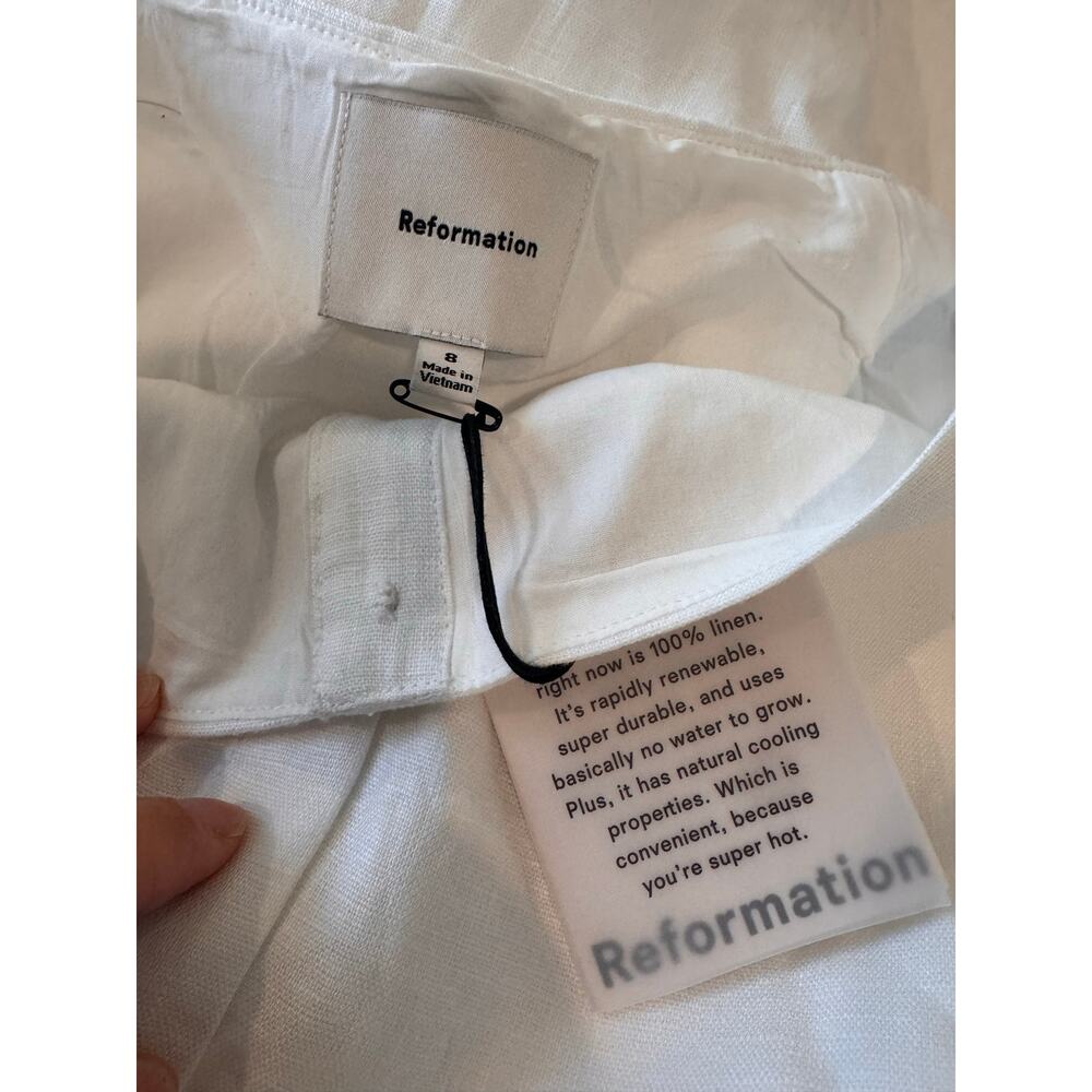 reformation andi linen skirt in white US8 - Picture 6 of 6